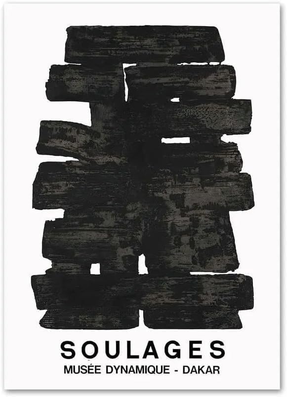Pósters en blanco y negro de Pierre Soulages para renovar paredes vacías