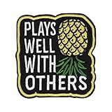 3'' Plays Well with Others Pineapple Embroidered Iron On Patch