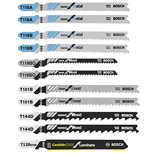 Image of Bosch T11C 11 pc. Laminate /Wood /Metal T-Shank Jig Saw Blade Set