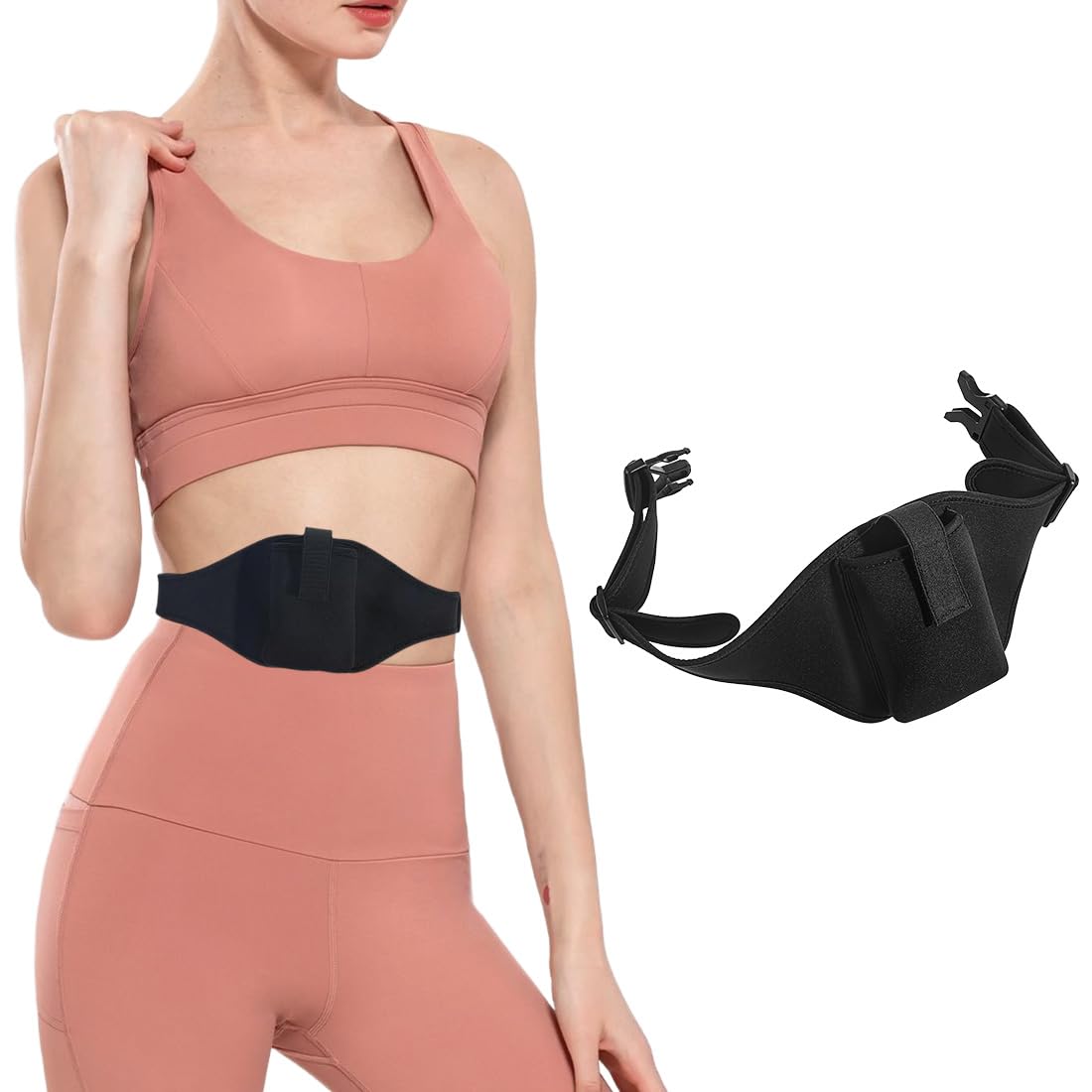 CATOR Ceinture Réglable pour Microphone,Micro Ceinture Pack,Pack de Ceinture de Micro,Instructeur de Fitness Microphone Ceinture Pochette,pour émetteur Micro Vertical,Noir