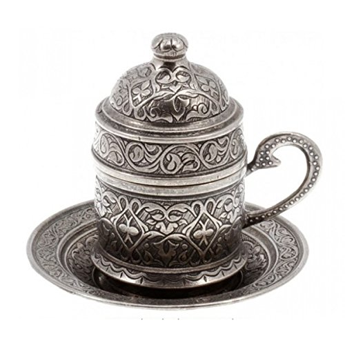 Copper Turkish Coffee Espresso Ottoman Cup & Saucer (Antique Gold)