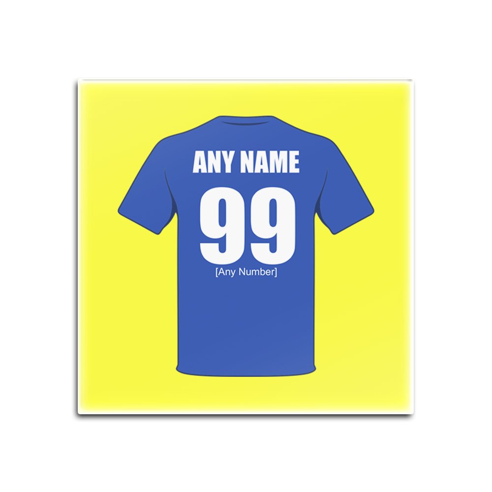 UNIGIFT Personalised Gift - Chelsea Glass Square Coasters (Football Club Design Theme, Colour Options) - Any Name/Message on Your Unique Mat Pad - The Blues Pensioners — image 1