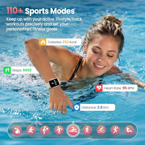 Smart Watch for Women,Fitness Watch Tracker with1000mAh Battery&2 Bands - image 6