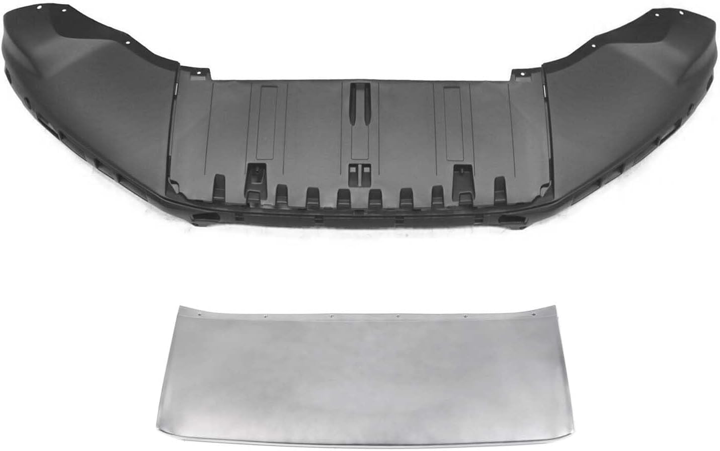 Front Lower Bumper Valance & Skid Plate Bundle Replacement For 2013 2014 2015 2016 Ford Escape CJ5Z17D957AA