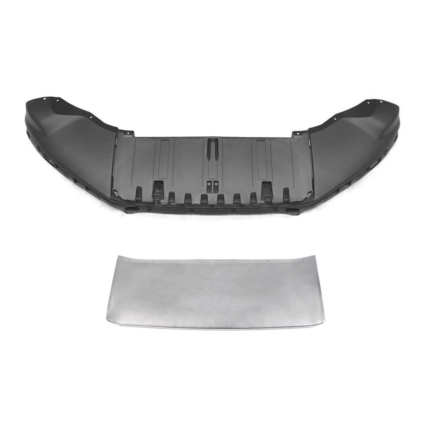 Front Lower Bumper Valance & Skid Plate Bundle Replacement For 2013 2014 2015 2016 Ford Escape CJ5Z17D957AA