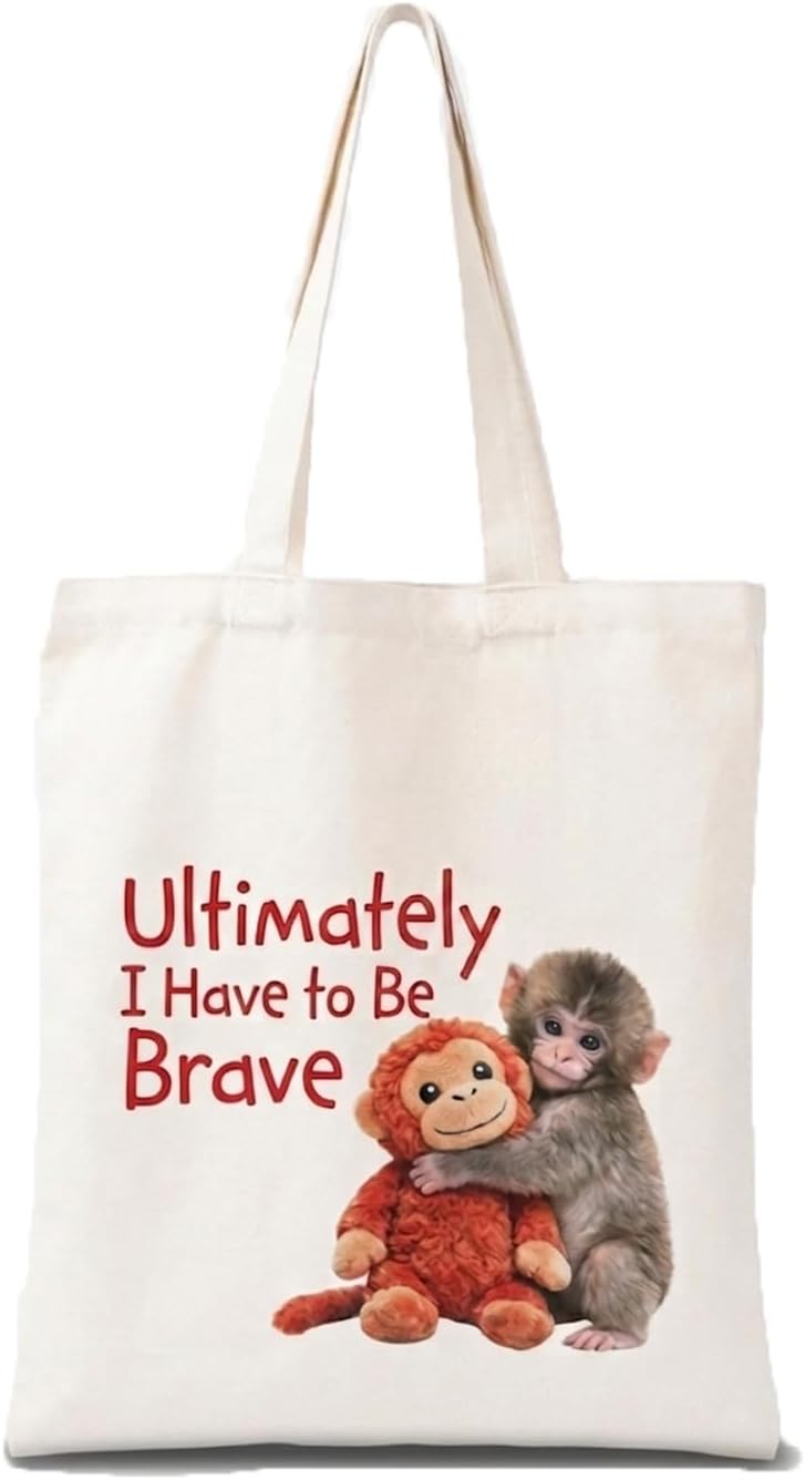 Monkey Canvas Tote Bag for Women Teen Girls Gifts Cute Travel Work Tote Bags Reusable Grocery Shoulder Bag
