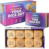 Zinsk 8-pc Wood Yoga Dice Set in Cardboard Storage Box – Creative Accessories and Yogi Gifts for Women – Create and Inspire Flows in Seconds – Increase Flexibility & Boost Mindfulness