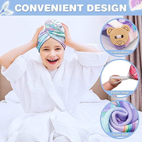 Cblbxyb 3 Pack Microfiber Hair Drying Towel, Super Absorbent Dry Hair Towel Instant Hair Dry Twisty Wrap With Button Anti Frizz Soft Bath Shower Cap Head Towel For Girls Women Ladies Kids #TOP4