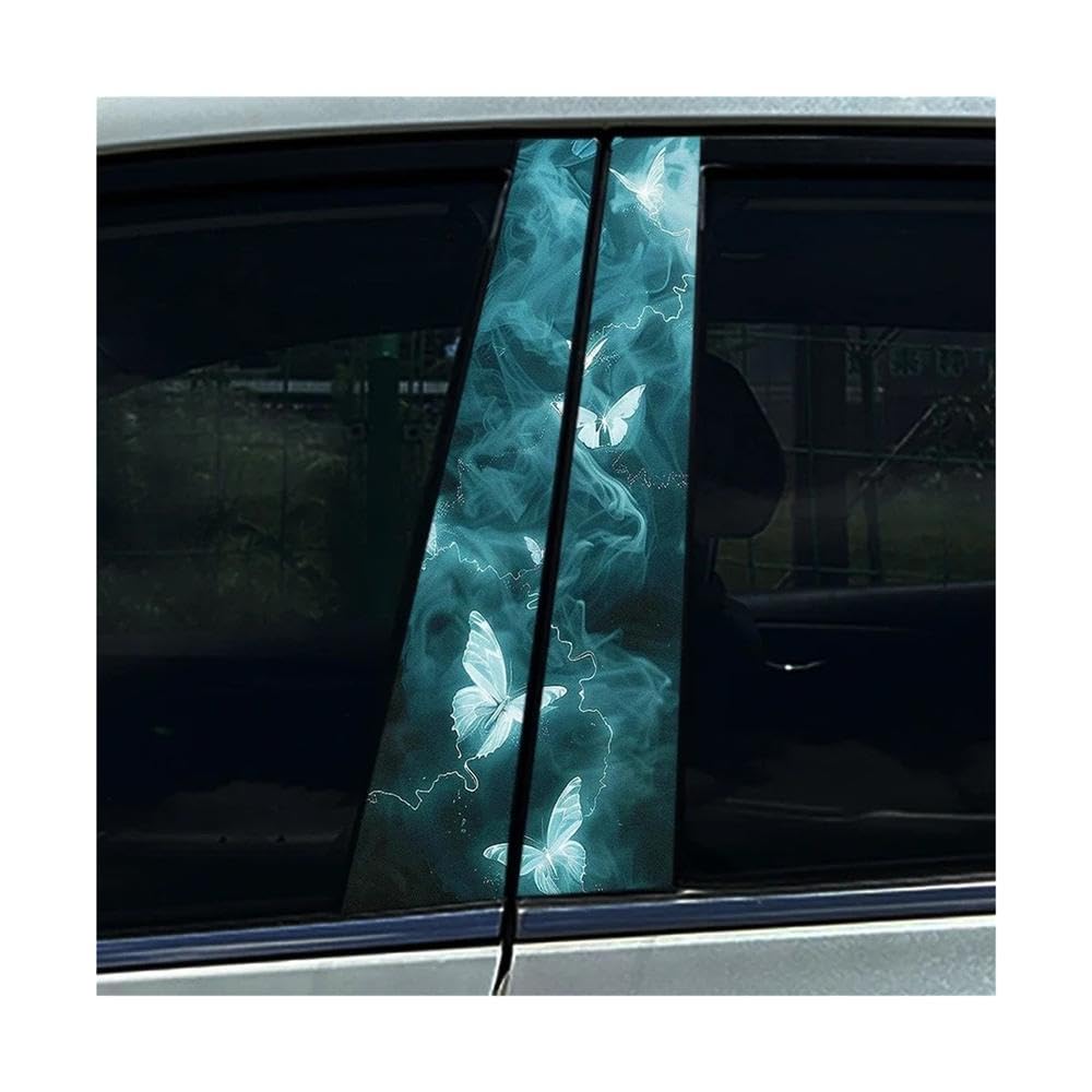 Bertdcx I Butterfly Car Stickers Diy Car B-Pillar Cover Scratches Pet Decals Auto Parts(,2Pcs)