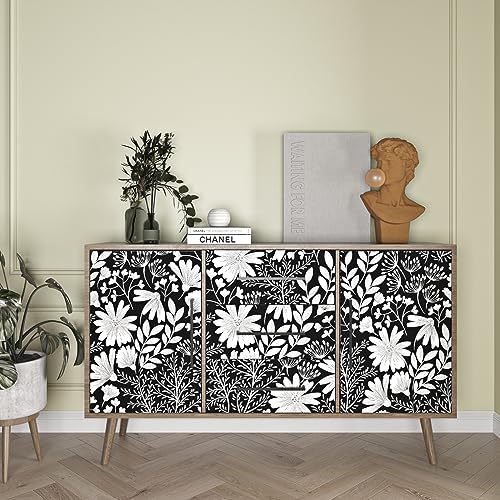 Papier peint noir et blanc fleur ReWallpaper : rénovation facile - 5