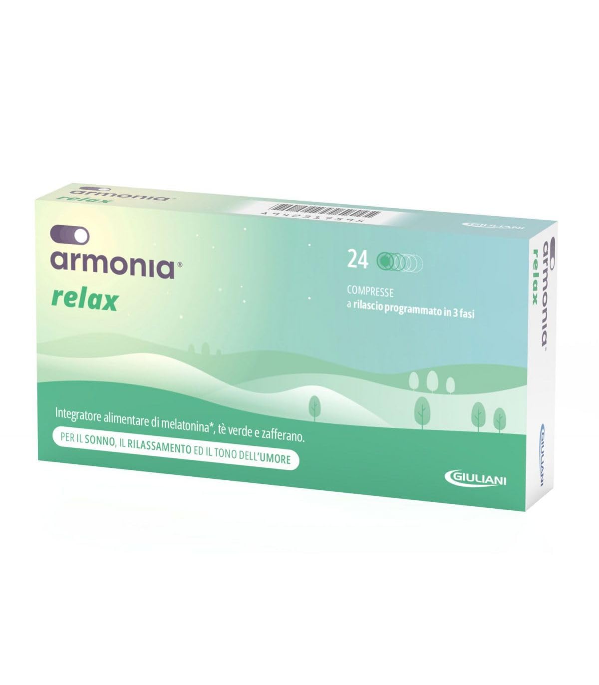 NATHURA Armonia Relax Integratore Alimentare con Melatonina ed Estratti di Origine Naturale - 24 Compresse a Rilascio Programmato