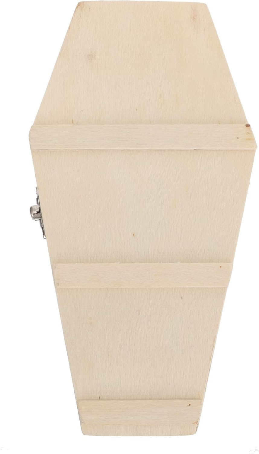 NUOBESTY 1pc Halloween Coffin Box Unfinished Wood Coffin