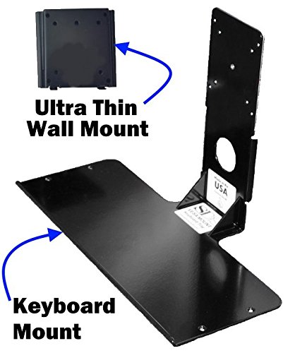 Sds Premium Imount 2.0 Aluminum Mini Keyboard Mounting Shelf, Black, Light Weight, Mounts Using Vesa Pattern On Monitors, Ultra Thin Wall Mount Provided Manufactured In Michigan #TOP1