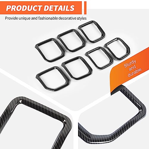 Image of Grill Inserts ABS Carbon Fiber Grille Guards Trim Compatible with Jeep Compass 2021 2022 2023 Trailhawk /Limited /Latitude /Altitude /Sport