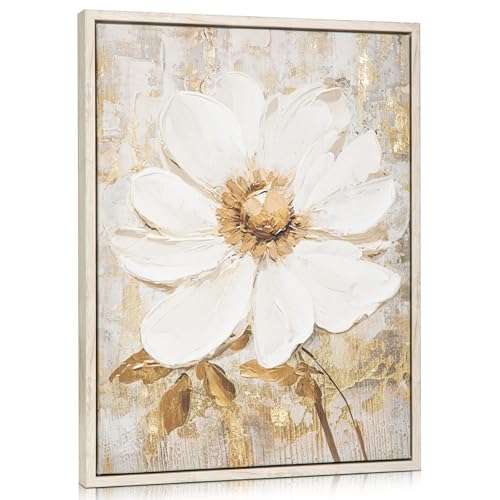 Splendida decorazione della parete: questo dipinto a olio floreale presenta un design accattivante che con una combinazione di texture e stampa dipinta a mano, è perfetto per aggiungere un tocco di eleganza e vivacità a qualsiasi spazio abitativo