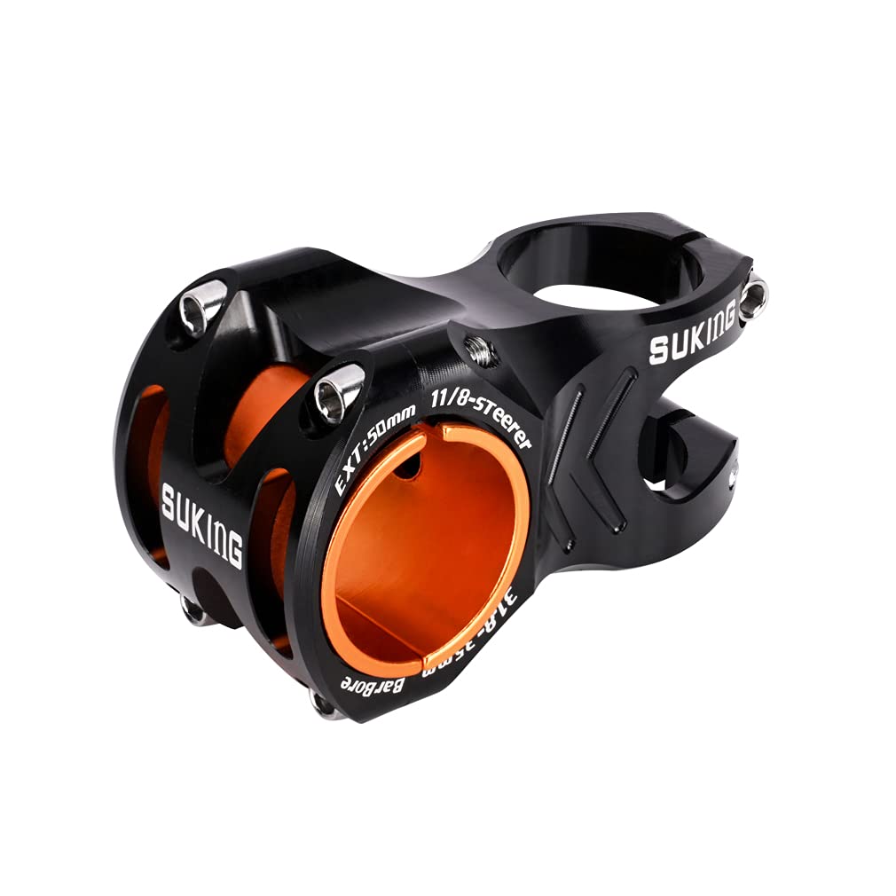 CYSKY MTB Stem Universal 31.8 35mm Bar Clamp 35mm 50mm Length, Mountain Bike Stem Short Handlebar Stem Riser for All Mountain, MTB, Downhill, Road