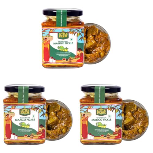 Image of THE LITTLE FARM CO Punjabi Mango Pickle - Aam ka Achar (250g)|Less Oil Mustard Base Homestyle Tangy Mango Pickles with Saunf | No Added Preservatives, Artificial Colours & Flavours | Traditional Recipe
