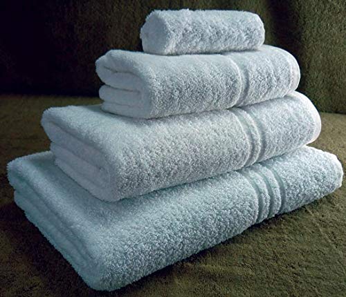 Black Label White Cotton Face Cloth Flannels - Pack of 6pcs - 420gsm - 30cm x 30cm