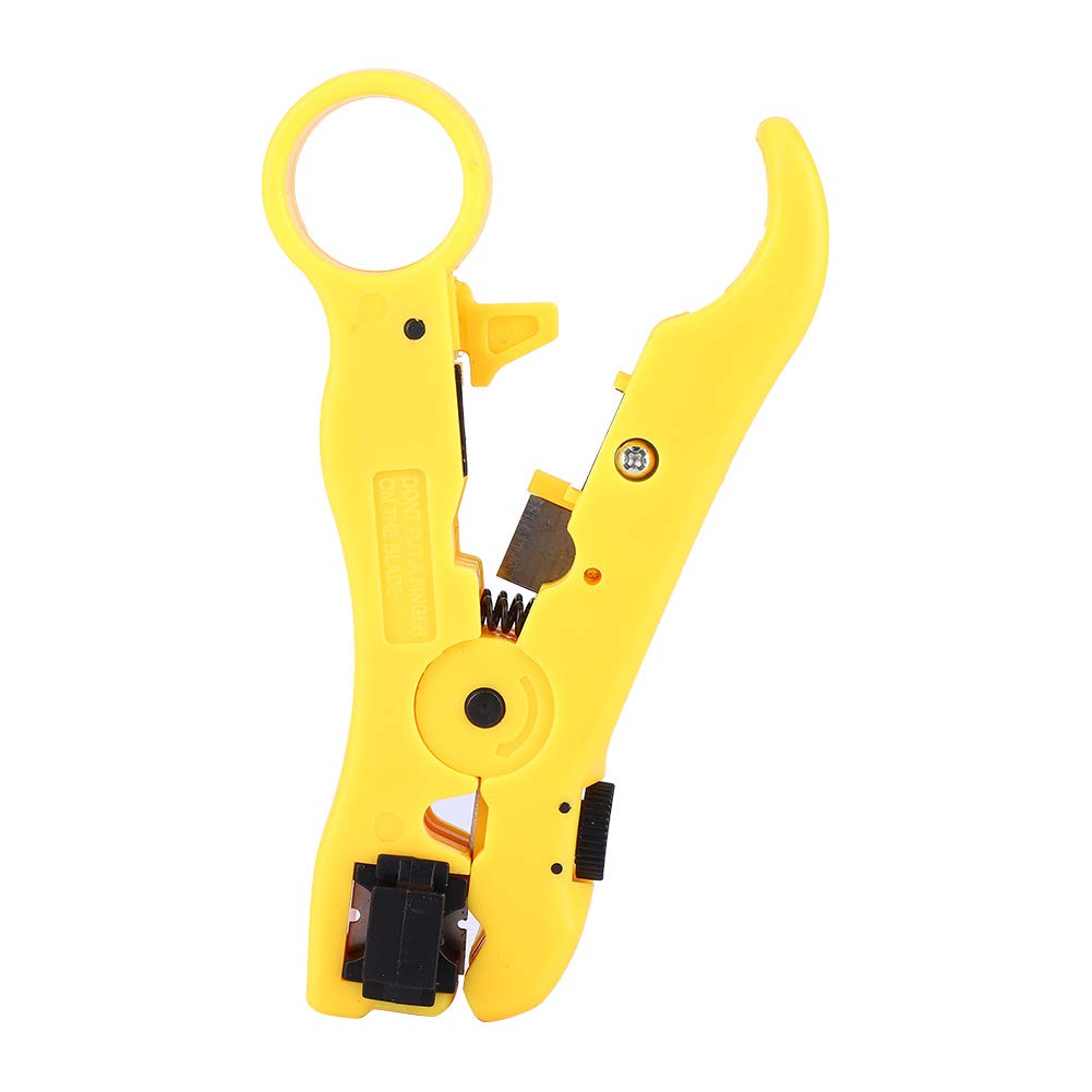 Pinze a crimpare per connettori coassiali, 2 pezzi, per spelafili, per installazione di reti di cavi coassiali, in acciaio al carbonio, giallo blu