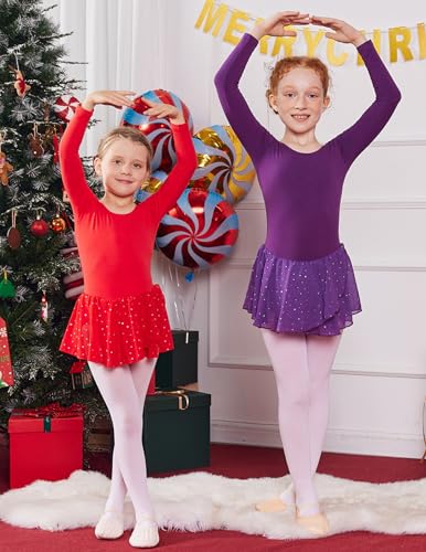 Image of Arshiner Kids Girls Classic Long Sleeve Leotard Dance Ballet Dress