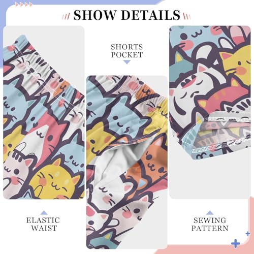 Colorful Funny Cats Pajamas Bottoms with Pockets Comfy Pjs Sleepwear Elastic Waistband Pajamas Pants Lounge Pants4