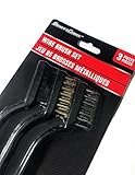 Driver's Choice Medium to HEAVY DUTY cleaning WIRE BRUSH SET • STAINLESS, BRASS & NYLON bristles for various jobs