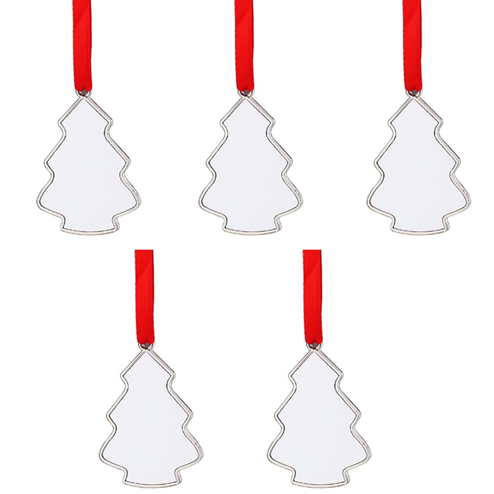 Xinsheinelry 5Pcs Seasonal Christmas Tree Adornment Flat Blanks Christmas Ornament for Customization and Festival Embellishment Painting Supplies