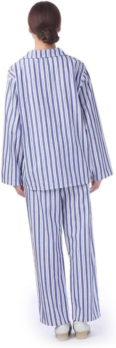 Holibanna 1set Comfortable Cotton Sleeve Pajamas for Hospital Patients and Sleepwear Breathable Patient Clothing for Home and Bedridden Use Blue