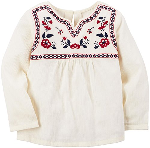 Carter's Girls' Woven Fashion Top 273g504, Ivory, 4