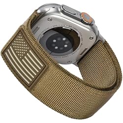 Tefeca Fortitude Series Standard Sport Loop Watch Band, Black Fabric, 49mm, Compatible with Apple Watch Ultra/Ultra2, Series 10, 9/8/7, SE2/SE/6/5/4