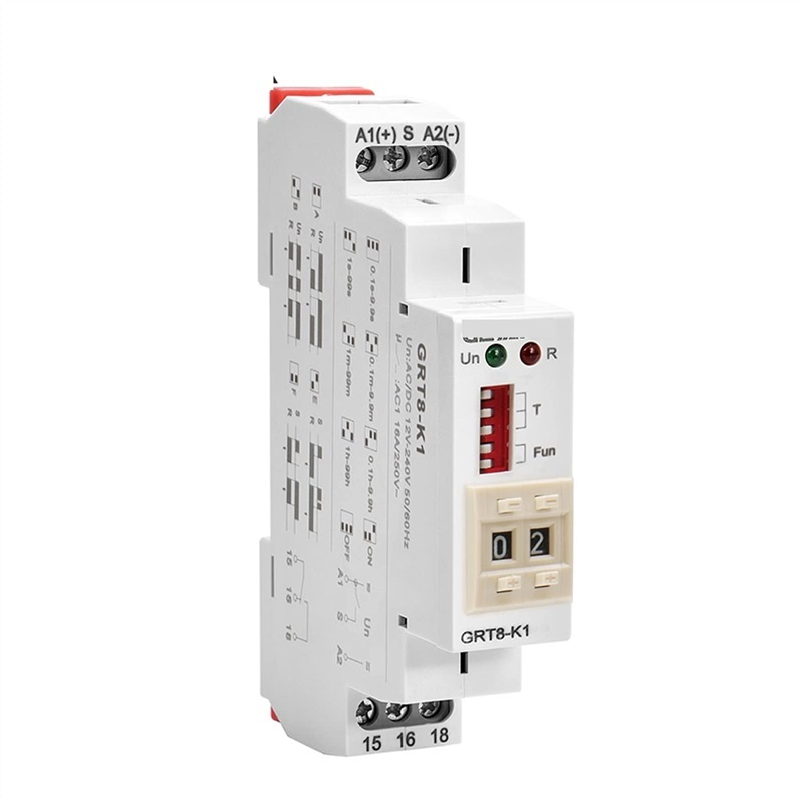 GRT8-K Impostazione Digitale Relè Timer AC DC 12V 24V 220V 230V Multifunzione Ritardo On Off 1 Pz(GRT8-K1 AC230V)