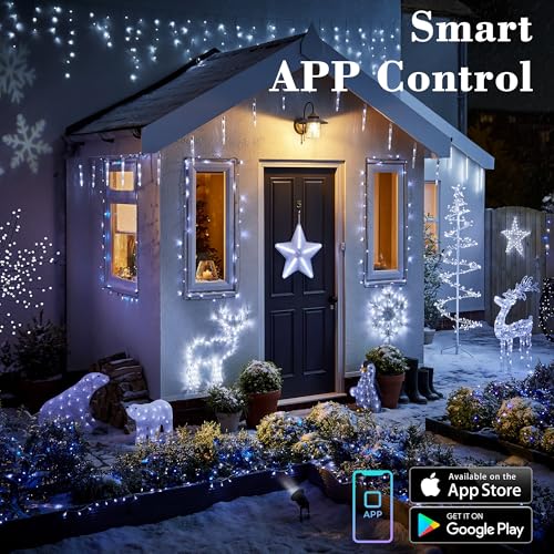 Image of Brizled Smart Christmas Lights, 66FT 200 LED Color Changing Christmas String Lights App & Voice Control, Dimmable Cool White & Multicolor Xmas Tree Lights Music Sync for Indoor Outdoor Wedding Party