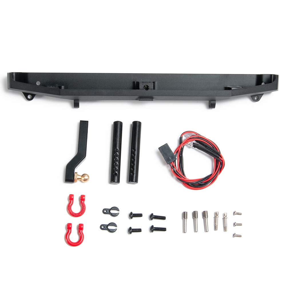 Paraurti Posteriore In Alluminio AXspeed Con Porta Verricello E LED Per TRX-4 RC Crawler (Stile B)