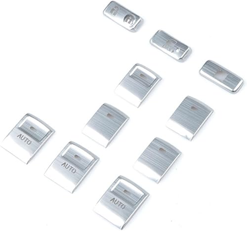 Aluminum Trim Car Central Console Door Window Glass Lift Switch Button Cover Decor Sticker Frame Compatible for Toyota Prado 2010-2021 (Color