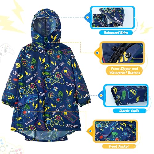 WAWSAM Lightweight Kids Rain Jacket Reusable Toddler Raincoat Waterproof Girls Rain Jacket Durability Boys Girls Rain Coat3