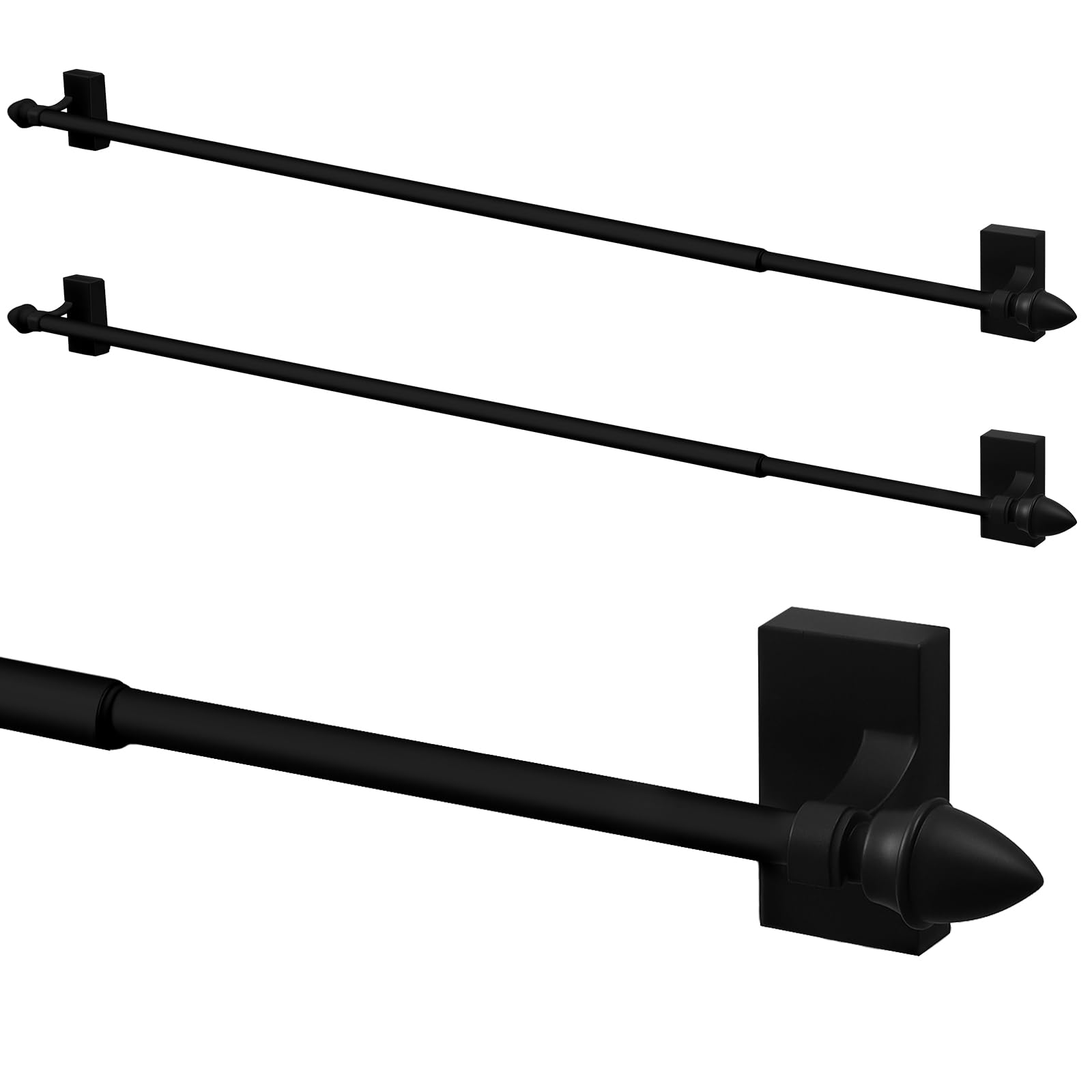 Photo 1 of Yaocom 2 Pcs Magnetic Curtain Rods for Metal Door 28 to 48 Inch, 1/2" Multi-use Adjustable Appliance Magnetic Rod for Window Frames, Cabinets, Refrigerators, Dishwashers(Black,Style 2)