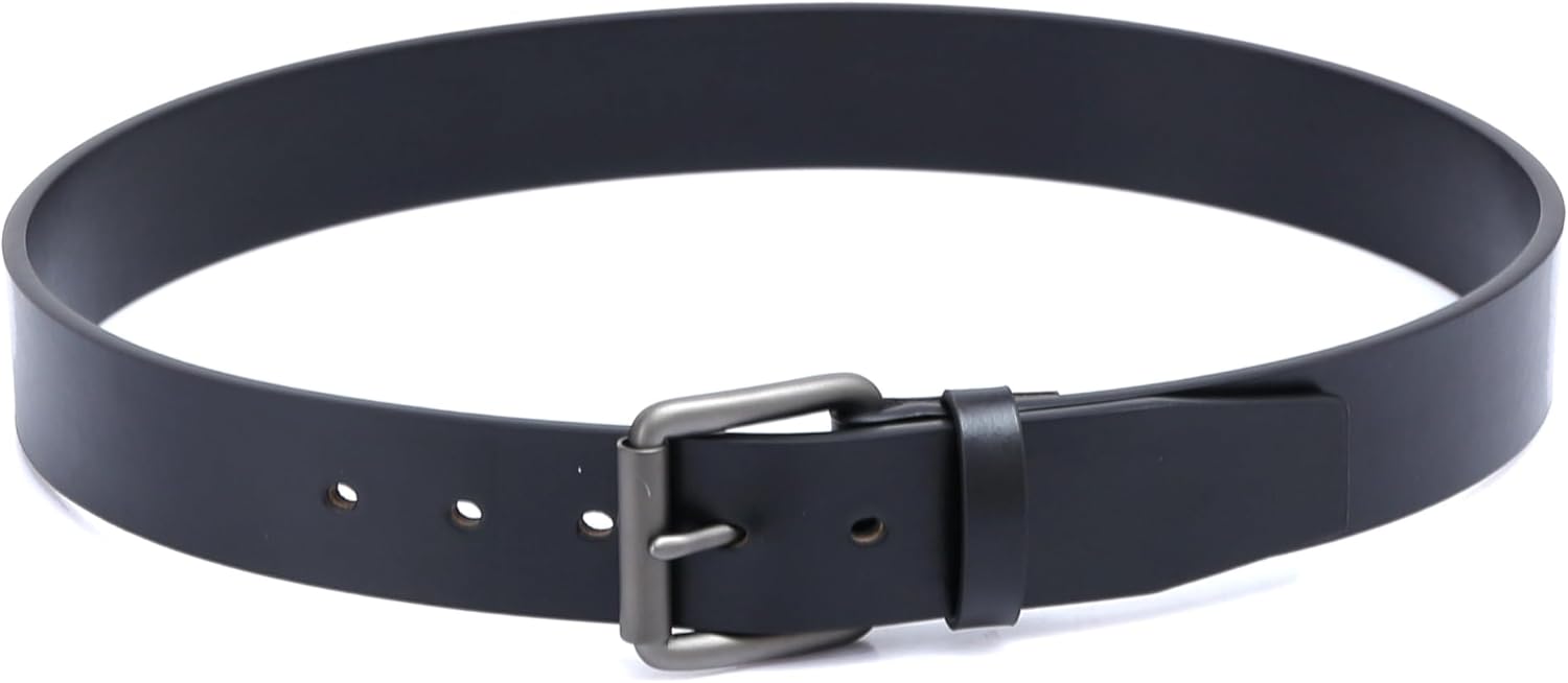 DOSHI Vegan Leather Men's Belt – 1 1/2" Slim Width Microfiber Belt – Gunmetal Roller Buckle - Order 1 Size Up from Pants Size - Image 6