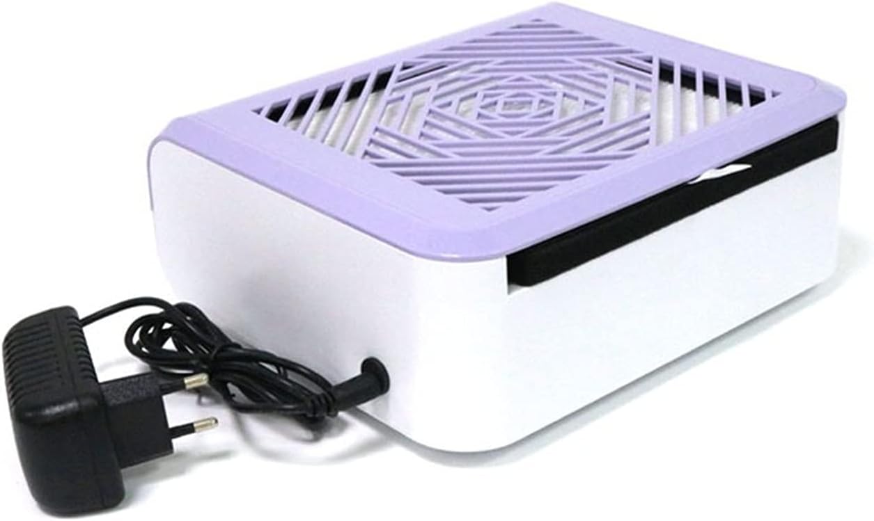 Nail Dust Collector Nail Art Vacuum Cleaner High Power Nail Dust Machine with Filter Net (Size : Purple)