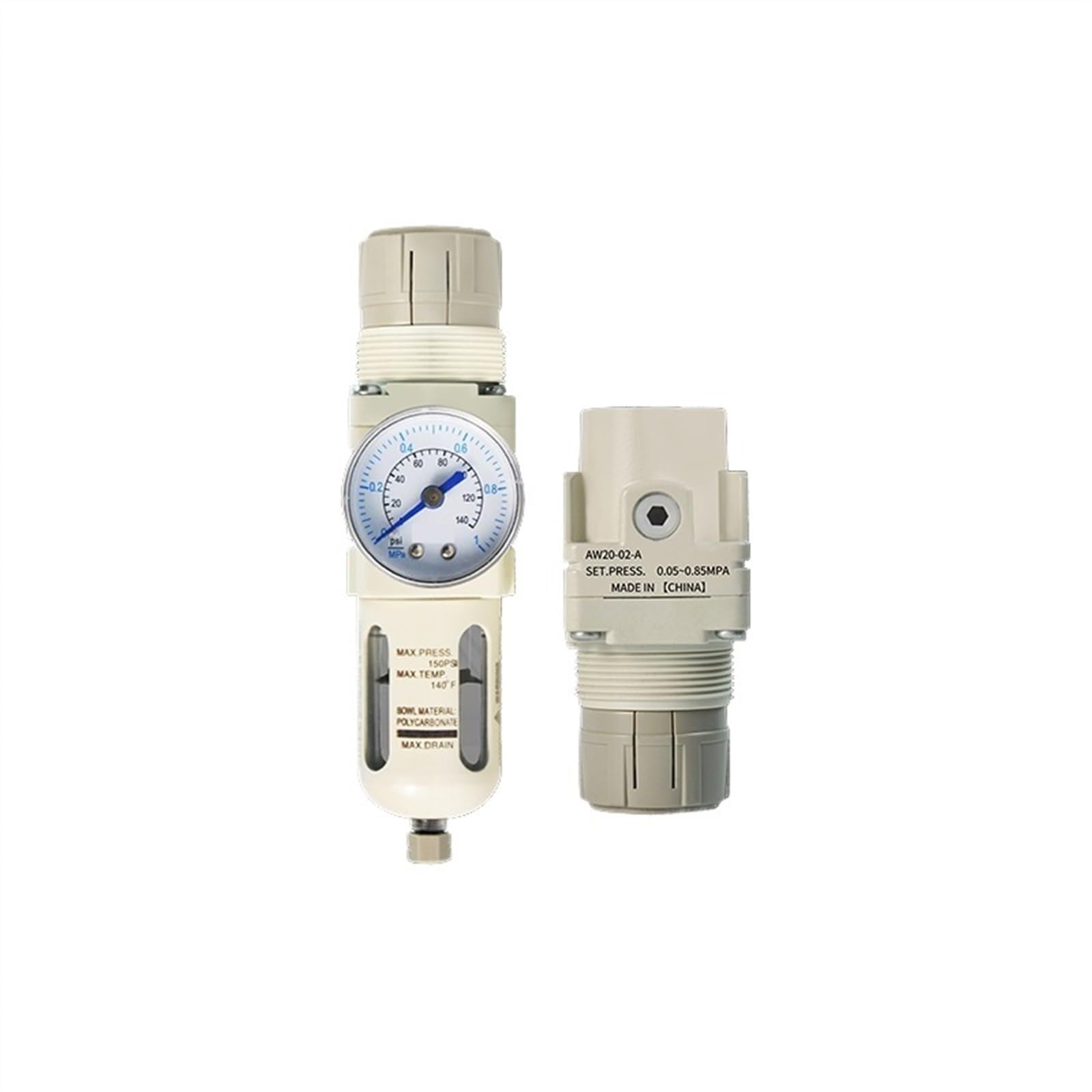Filtro reductor de presión AW20-2CG-A regulador para procesador de fuente de aire 8