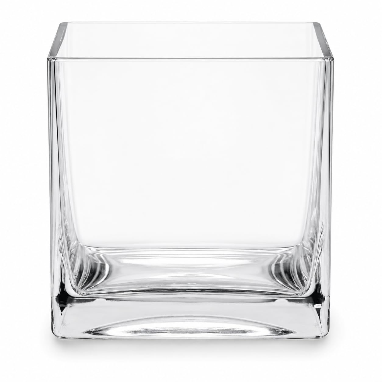 Floralcraft® 10cm Clear Glass Cube Vase – Small Square Glass Flower Vase for Fresh & Artificial Flowers, Wedding Centrepieces, Floating Candles, Terrariums & Home Décor