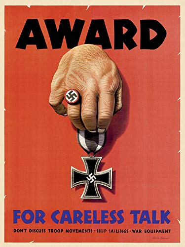 Magnet Careless Talk - 1940s World War 2 Homefront Espionage Magnet Vinyl Magnetic Sheet for Lockers, Cars, Signs, Refrigerator 5"