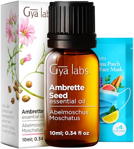 Image of 100% Pure Ambrette Seed Essential Oil - 0.34 Fl Oz - Ambrette Seed Oil for Hair, Skin, Diffuser, Aromatherapy & DIY Candle Making Scent