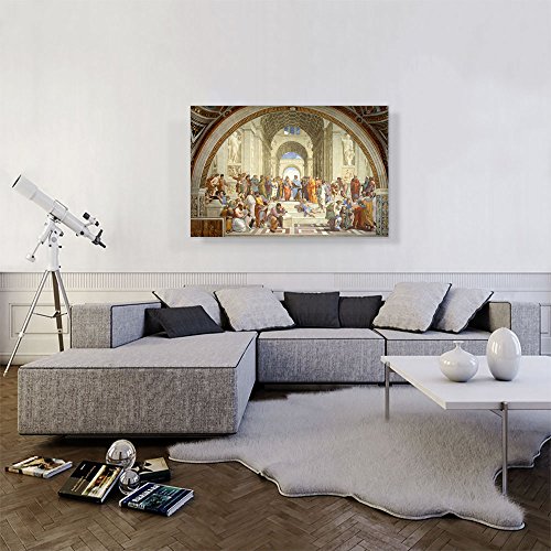 ARTCANVAS School of Athens 1510 Canvas Art Print Stretched Framed Painting Picture Poster Giclee Wall Decor by Raphael - 40" x 26" (1.50" Deep) - Image 3