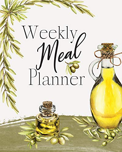 Weekly Meal Planner: Mediterranean Style Cover: Large 52 Week Meal Journal: Grocery Shopping List: Recipe Pages & Bonus Recipe Research Tracker