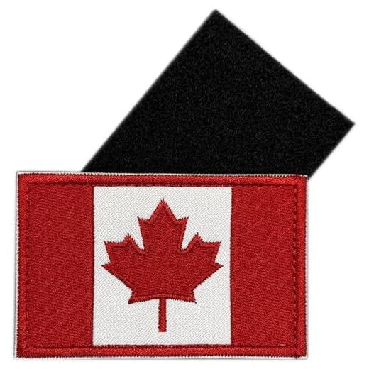 Patch Canada Scratch Drapeau Canadien Brodé | Ecusson Militaire Feuille d'Érable | Rouge Blanc 8x5 cm