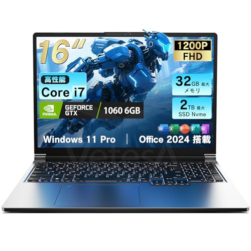 VETESA ゲーミングノートPC Core i7 GTX1060 32GB 1TB SSD 16インチ