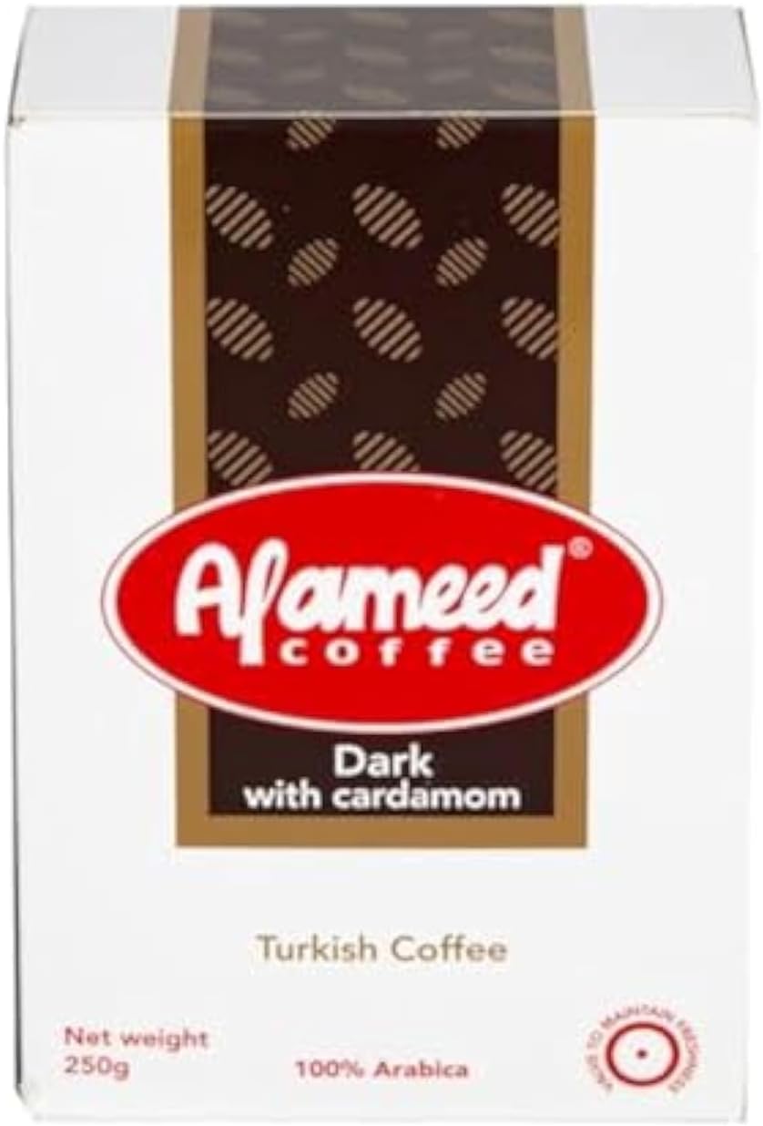 Cofee Alameed Turkish Dark With Cardamom 250gm (Pack Of 1)