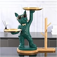 Vista 12 de KITCISSL Bandejas decorativas para decoración de mesa auxiliar, bandeja para llaves para mesa de entrada, escultura de perro, estatua de llaves