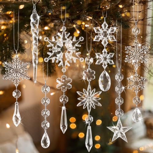 Crystal Ornaments for Christmas Tree Winter Wonderland Decorations