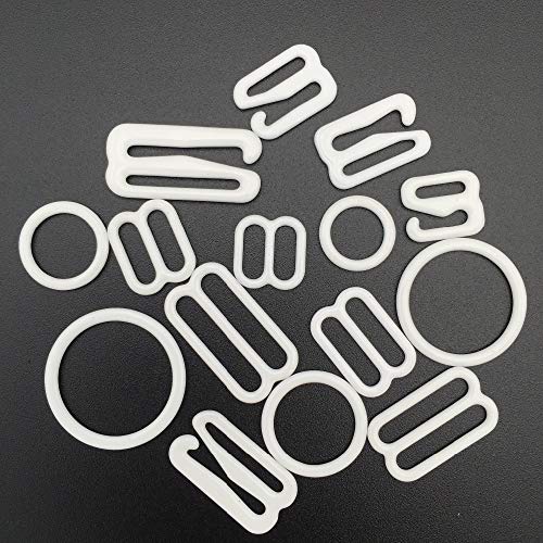 150 Pcs/Lot Nylon Coated Metal Lingerie Adjustment Strap Slides Hardware Sewing Clips Clasp Hooks For Bra Strp White Color (8Mm) #TOP1